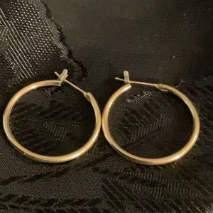 Vintage 90s Gold Plate Hoop Earrings